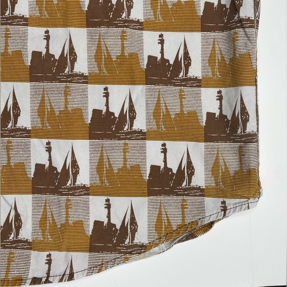 Vintage Button Front Short Sleeve Shirt Ships Graphic Sz XL - Picture 6 of 6